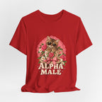 Alpha Male Cat Tee — Retro Floral Cat Graphic T-Shirt