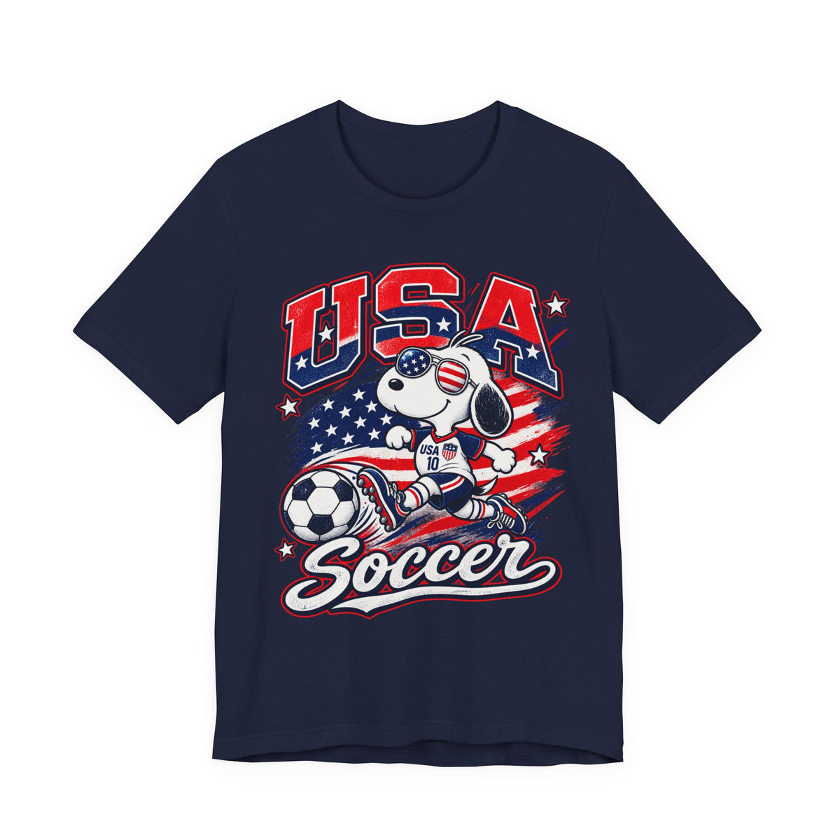 USA Soccer Snoopy T‑Shirt – Patriotic Kids & Fans Soccer Tee