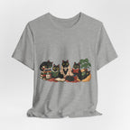 Cat Cozy Crew Tee — Cozy Cats on Blankets Graphic T-Shirt