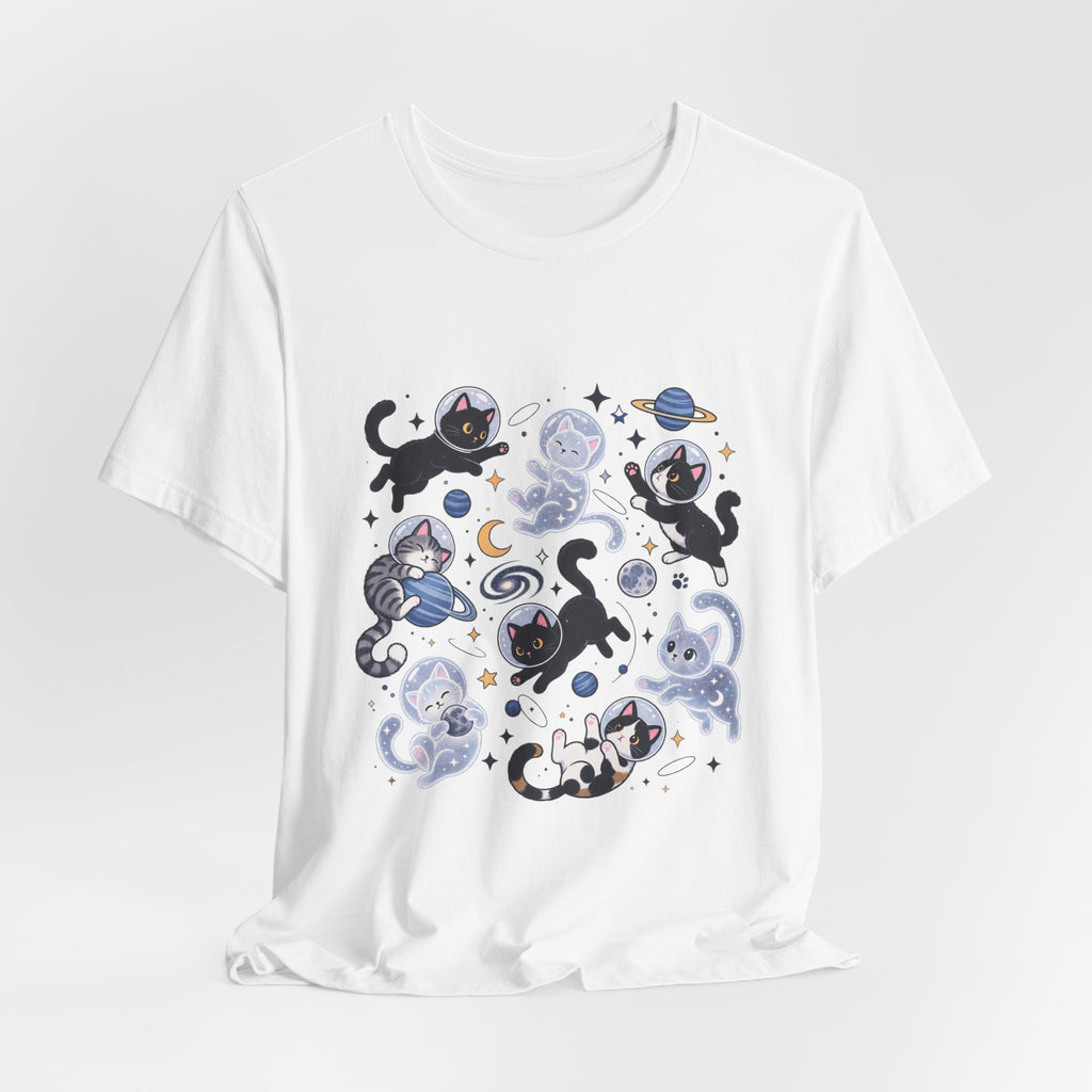Space Cats Graphic Tee — Cute Cosmic Cat Illustration Shirt