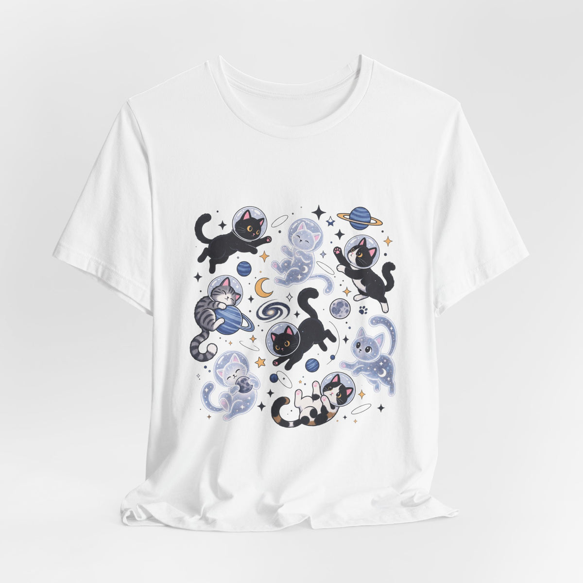 Space Cats Graphic Tee — Cute Cosmic Cat Illustration Shirt