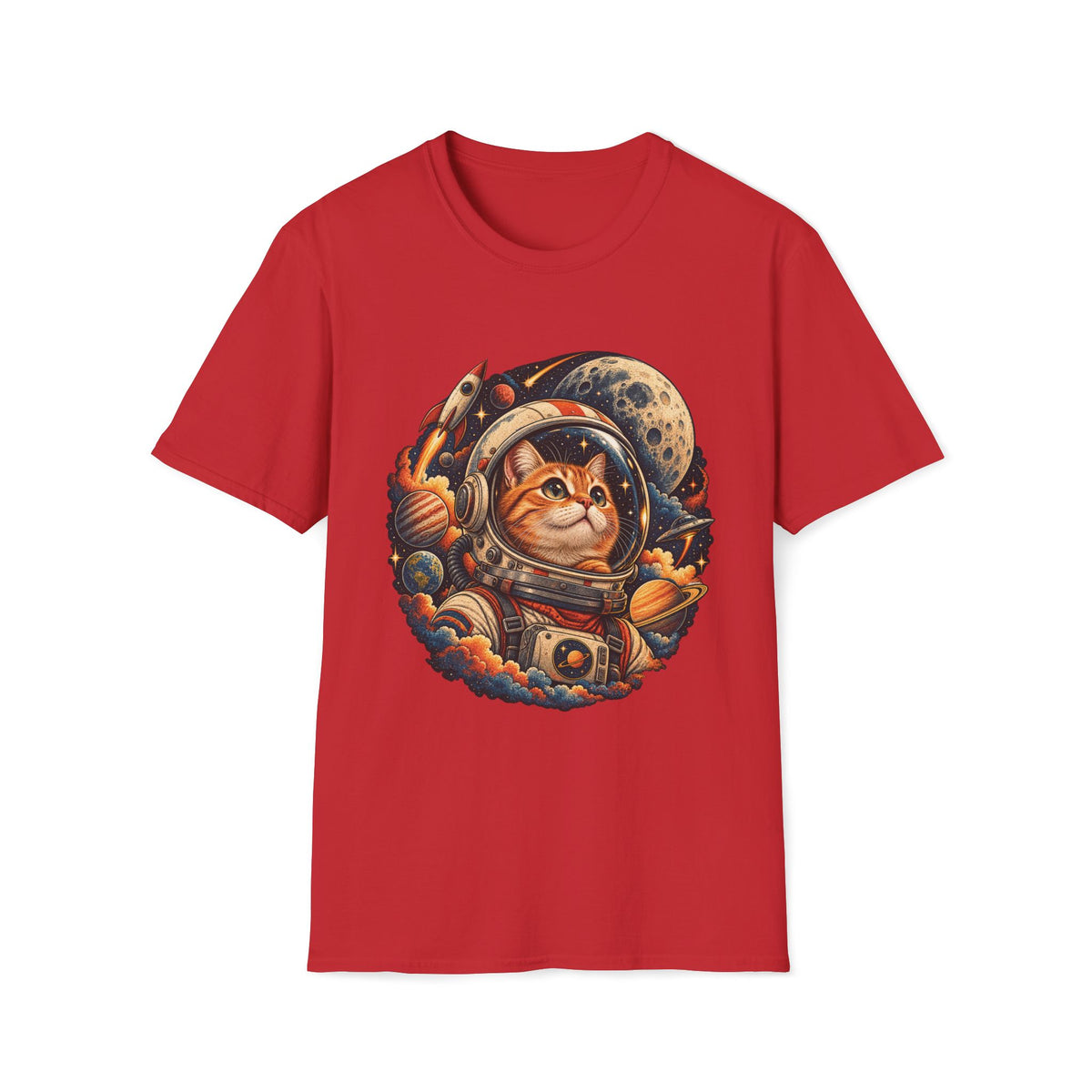 Astronaut Cat T-Shirt — Space Cat Graphic Tee for Cat Lovers