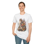 Floral Cat T-Shirt — Sunflower & Wildflower Cat Illustration Tee