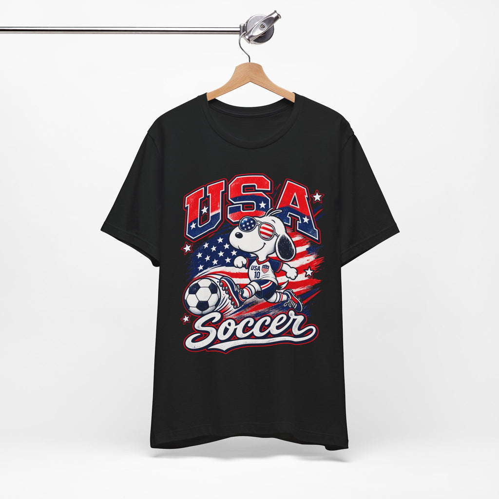 USA Soccer Snoopy T‑Shirt – Patriotic Kids & Fans Soccer Tee
