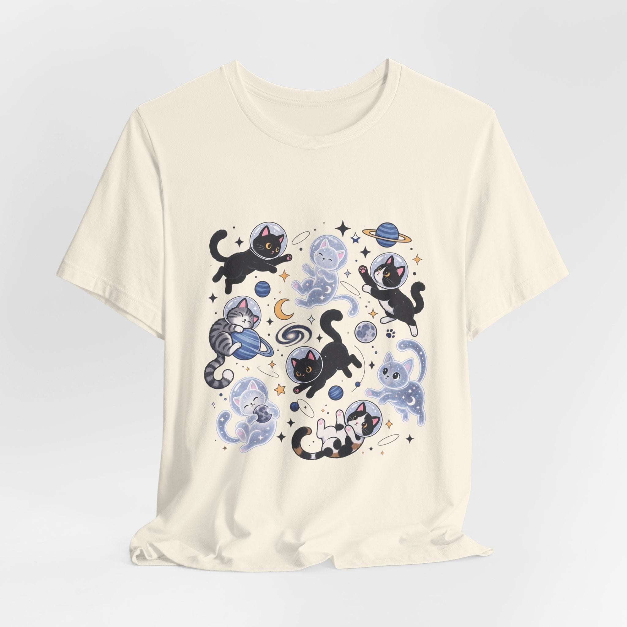 Space Cats Graphic Tee — Cute Cosmic Cat Illustration Shirt