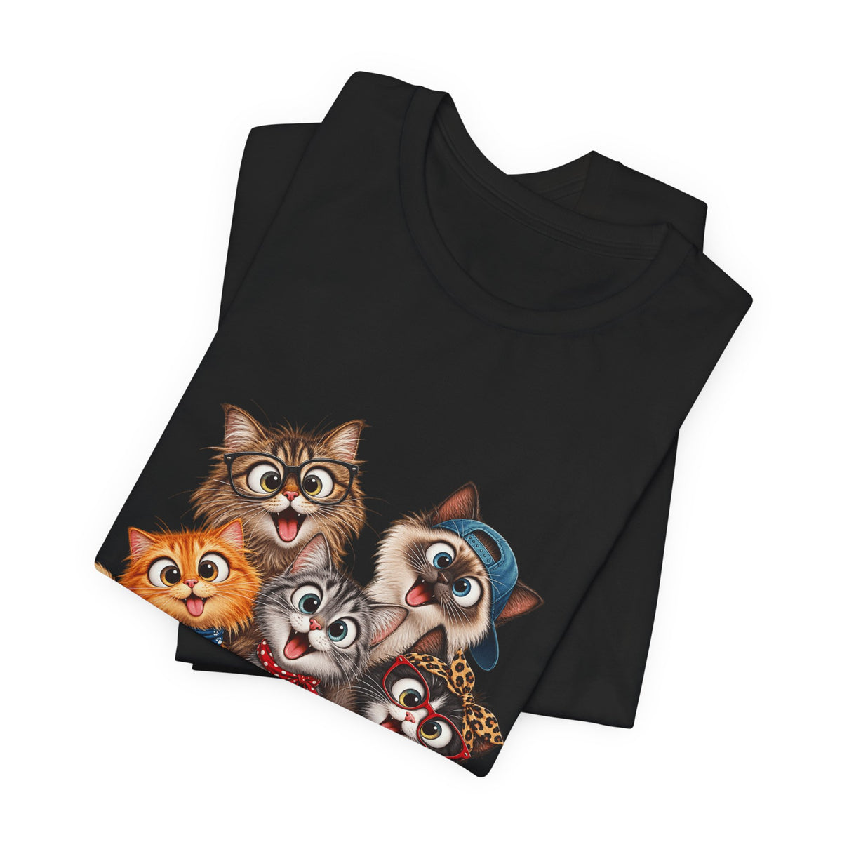 Cute Group of Kittens T-Shirt — Cartoon Cat Family Tee