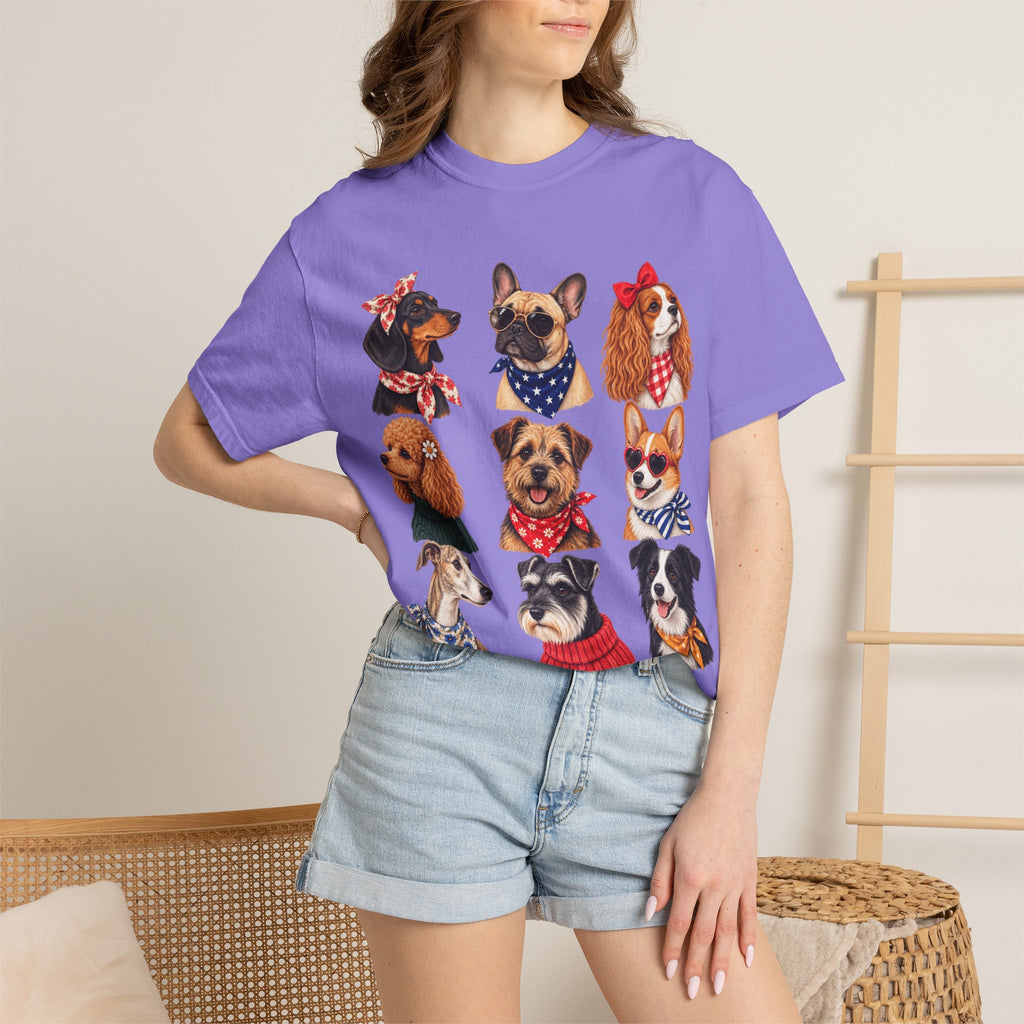 Dog Portraits T-Shirt — Vintage Bandana Puppy Faces Tee