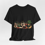 Cat Cozy Crew Tee — Cozy Cats on Blankets Graphic T-Shirt