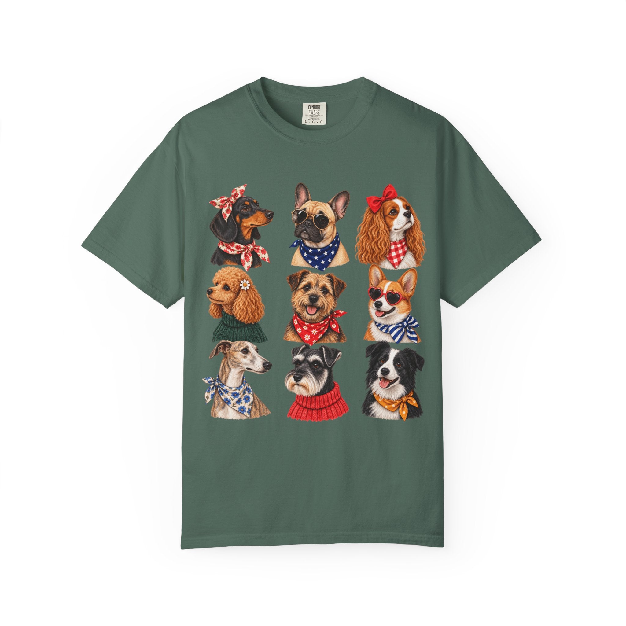 Dog Portraits T-Shirt — Vintage Bandana Puppy Faces Tee