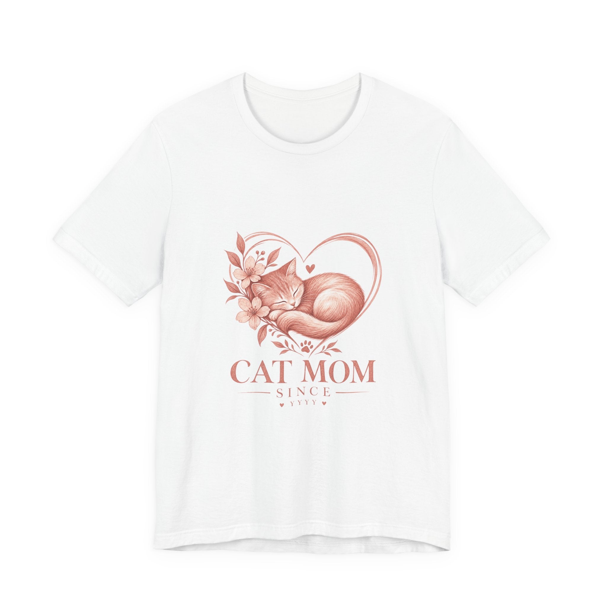 Cat Mom Tee — Floral Heart Cat Mom Since Tee