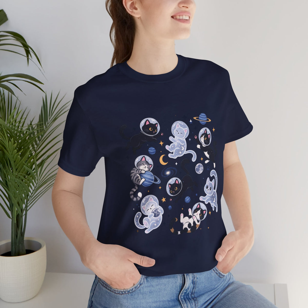 Space Cats Graphic Tee — Cute Cosmic Cat Illustration Shirt