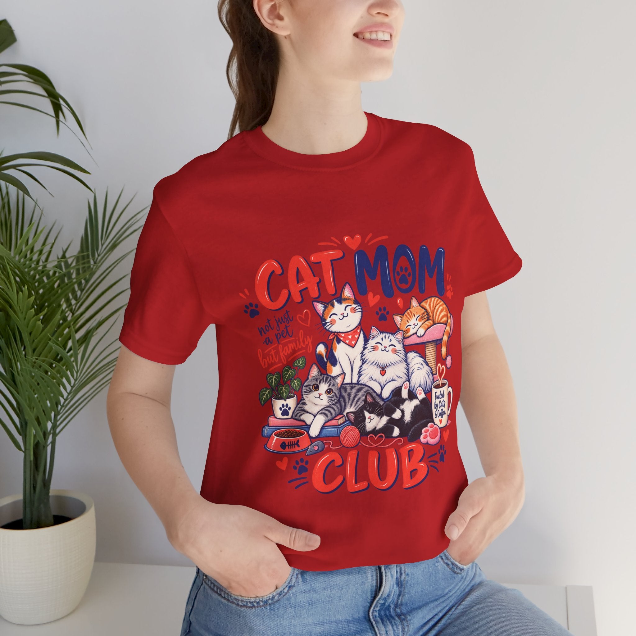 Cat Mom Club T-Shirt — Cute Illustrated Cats Graphic Tee for Cat Lovers