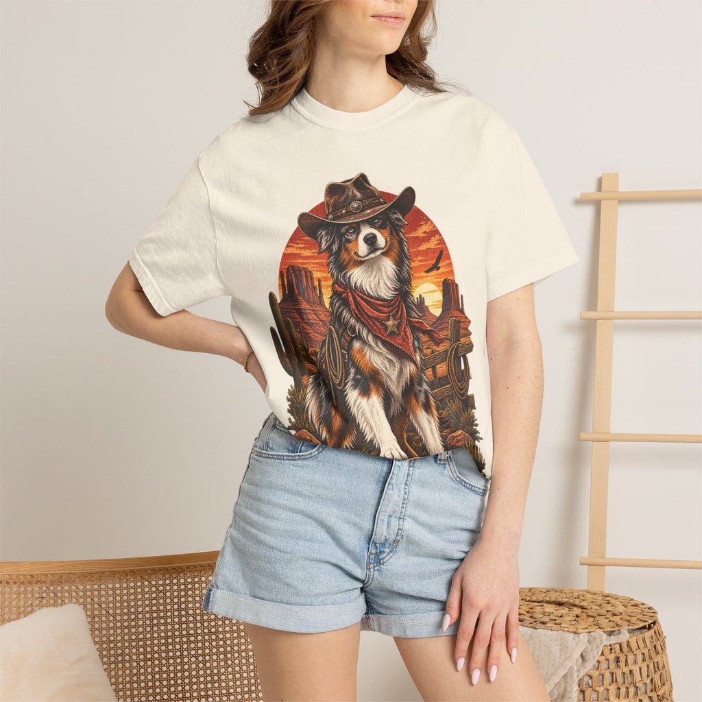 Cowboy Australian Shepherd T-Shirt — Western Dog Graphic Tee