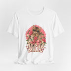 Alpha Male Cat Tee — Retro Floral Cat Graphic T-Shirt