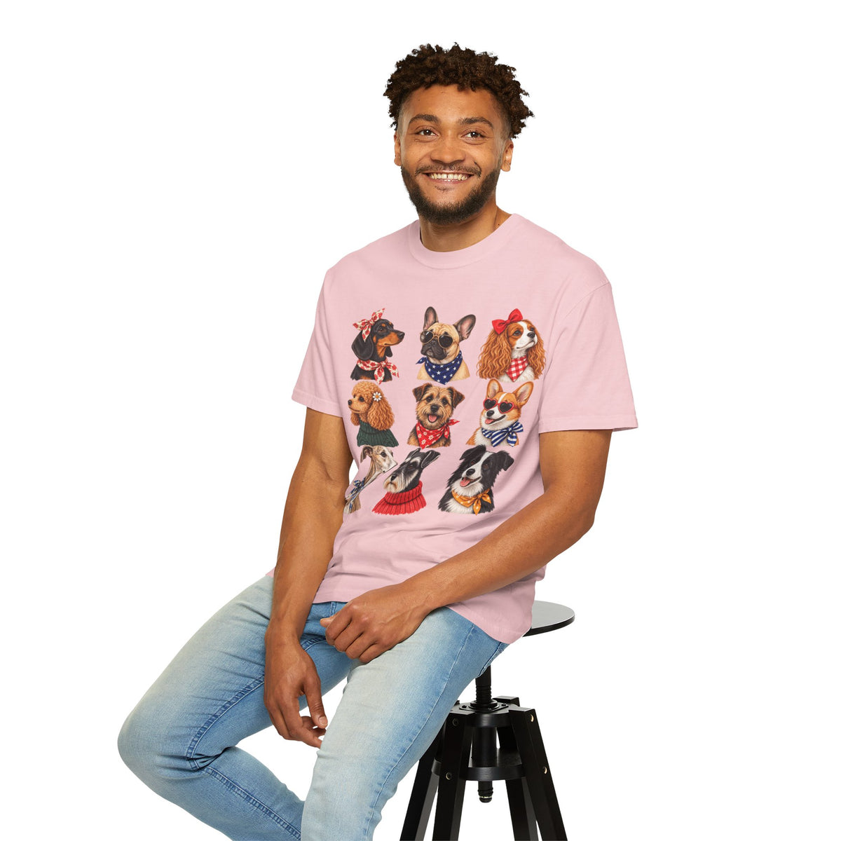Dog Portraits T-Shirt — Vintage Bandana Puppy Faces Tee