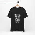 Sad Kitten Illustration T-Shirt — Cute Grayscale Cat Art Tee