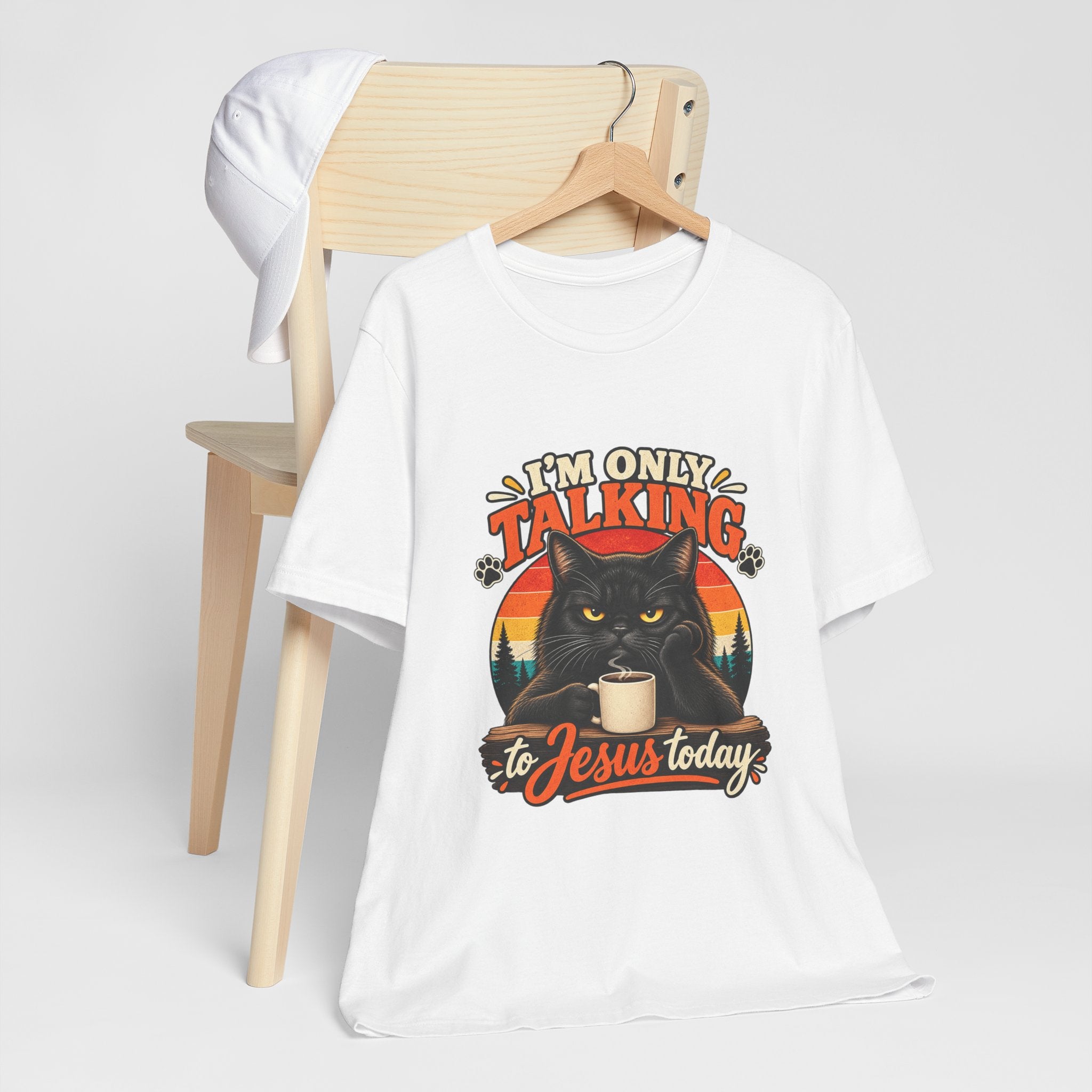 I'm Only Talking to Jesus Today Cat T‑Shirt