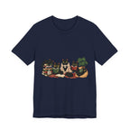 Cat Cozy Crew Tee — Cozy Cats on Blankets Graphic T-Shirt