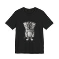 Sad Kitten Illustration T-Shirt — Cute Grayscale Cat Art Tee