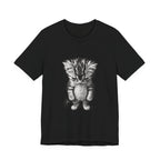 Sad Kitten Illustration T-Shirt — Cute Grayscale Cat Art Tee