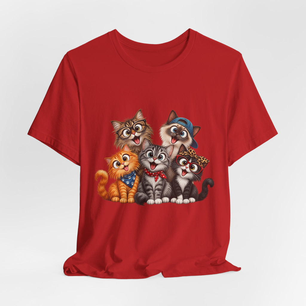 Cute Group of Kittens T-Shirt — Cartoon Cat Family Tee