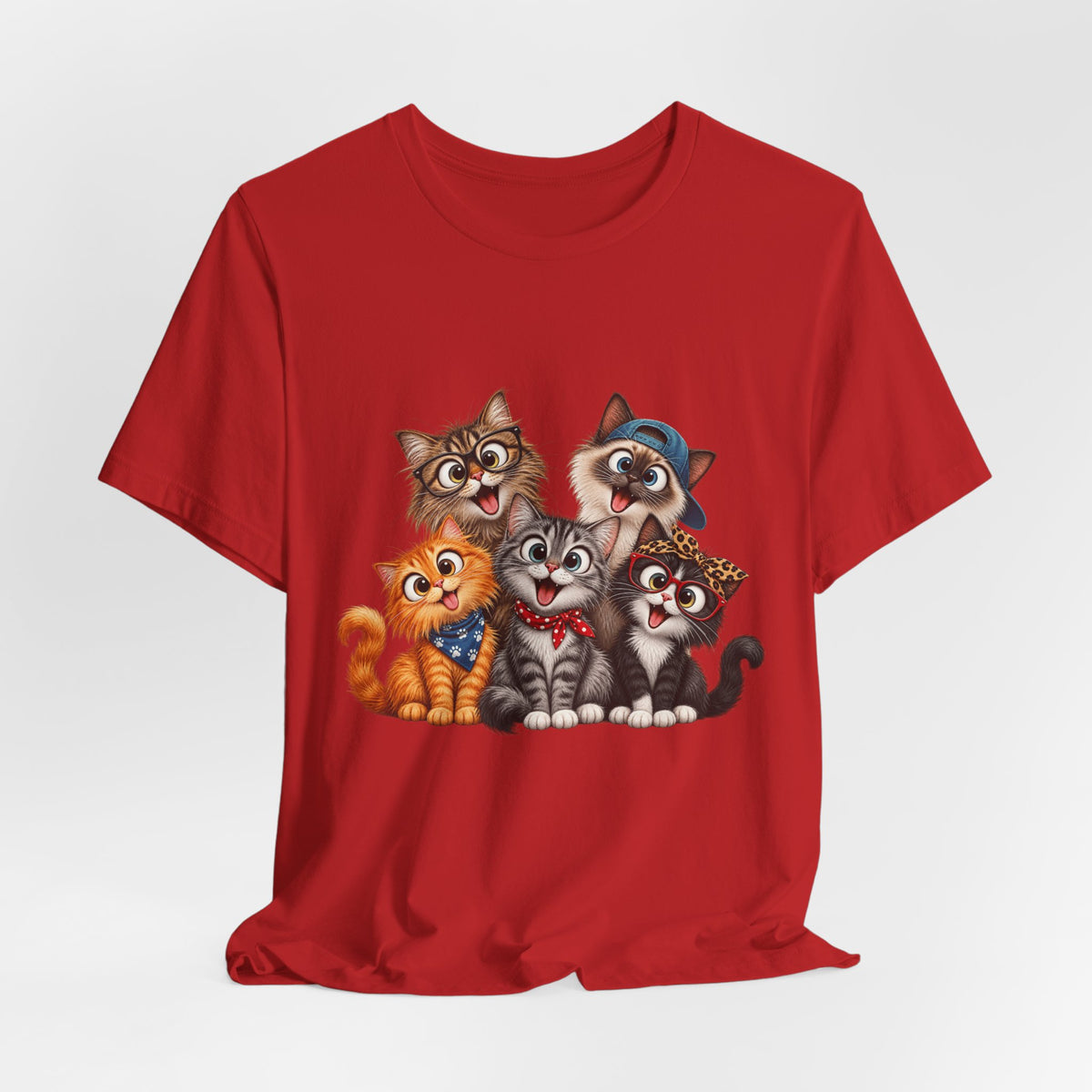 Cute Group of Kittens T-Shirt — Cartoon Cat Family Tee