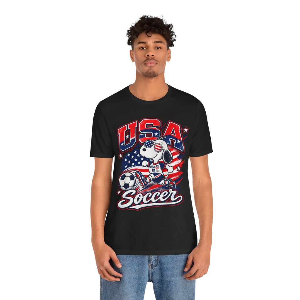 USA Soccer Snoopy T‑Shirt – Patriotic Kids & Fans Soccer Tee