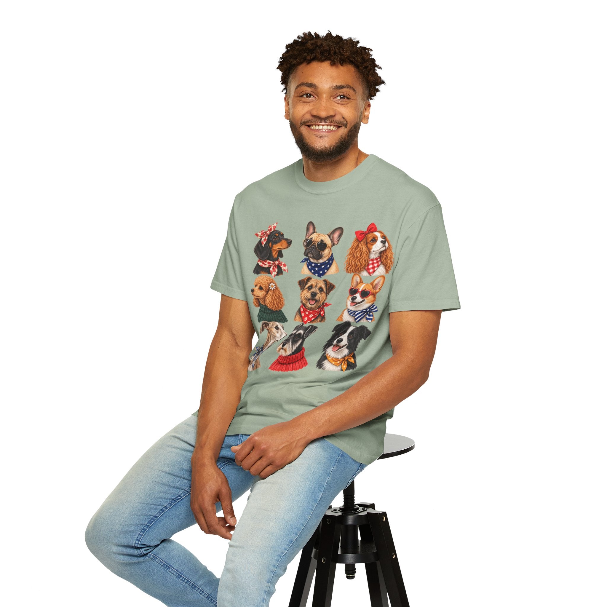 Dog Portraits T-Shirt — Vintage Bandana Puppy Faces Tee