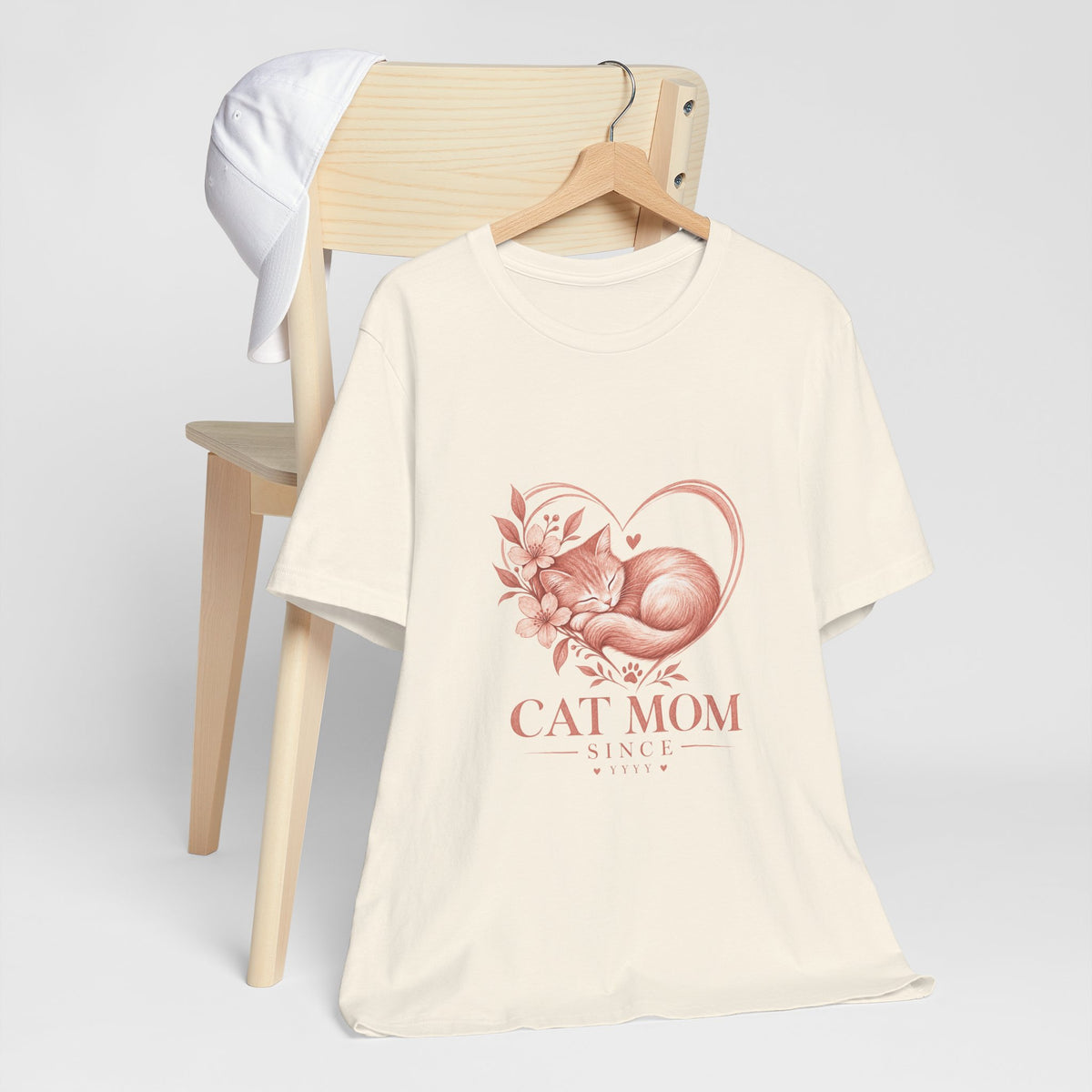 Cat Mom Tee — Floral Heart Cat Mom Since Tee