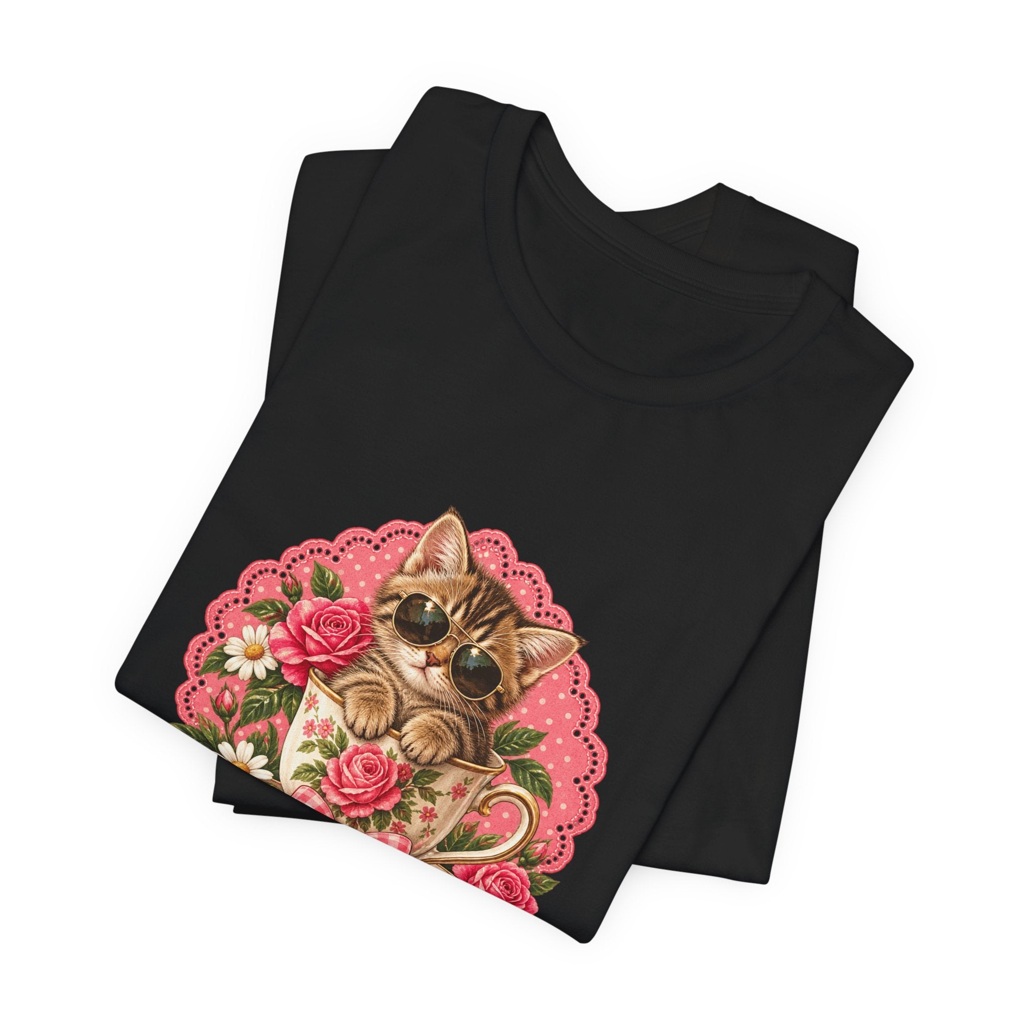 Alpha Male Cat Tee — Retro Floral Cat Graphic T-Shirt
