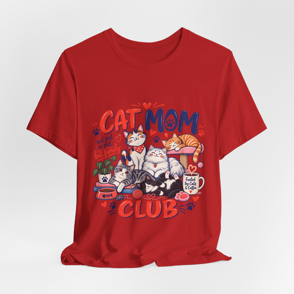 Cat Mom Club T-Shirt — Cute Illustrated Cats Graphic Tee for Cat Lovers