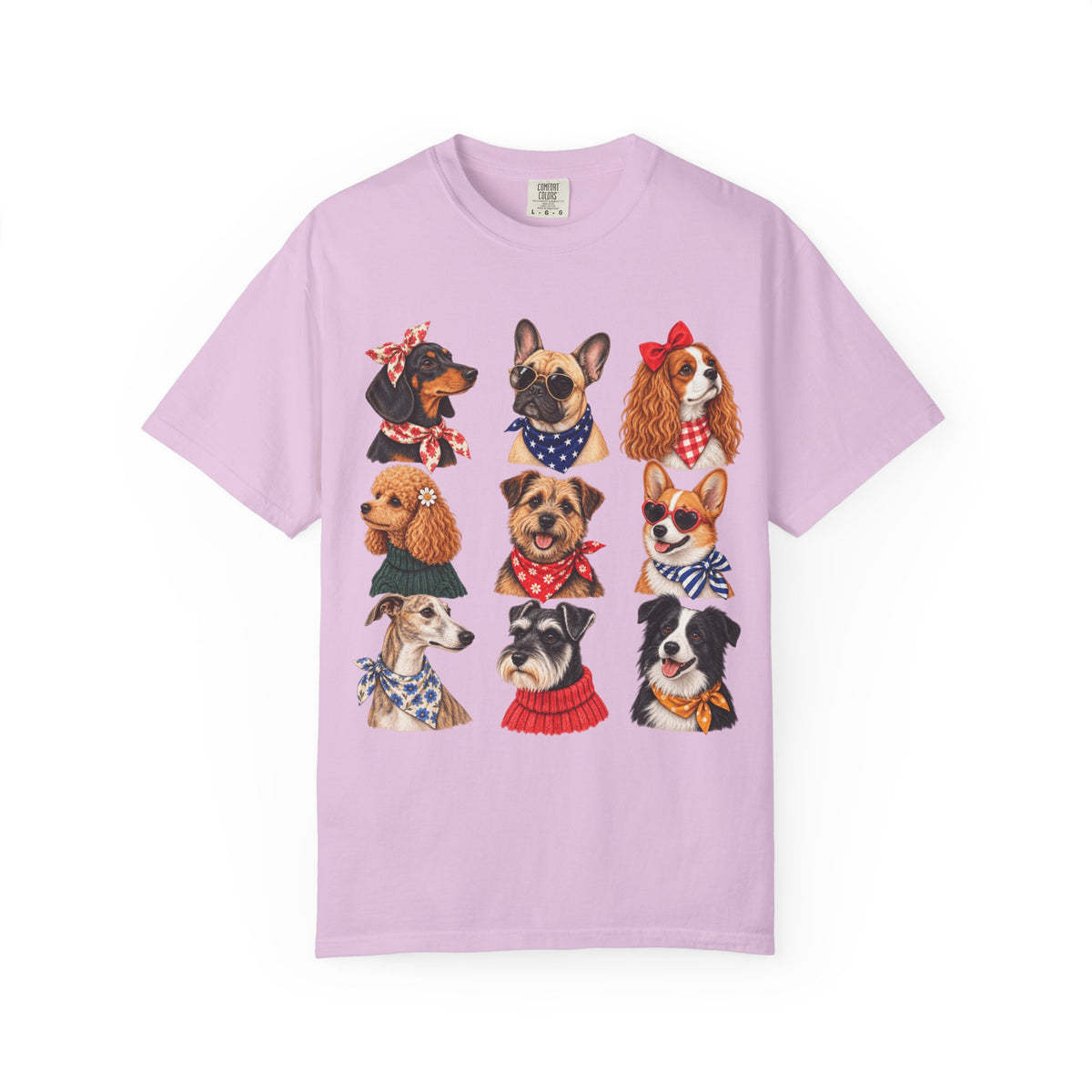 Dog Portraits T-Shirt — Vintage Bandana Puppy Faces Tee