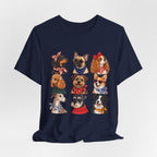 Cute Dog Portraits Tee — Vintage Paw Print Graphic T‑Shirt