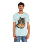 Black Cat Ramen T-Shirt — Cute Kitty Eating Ramen Graphic Tee