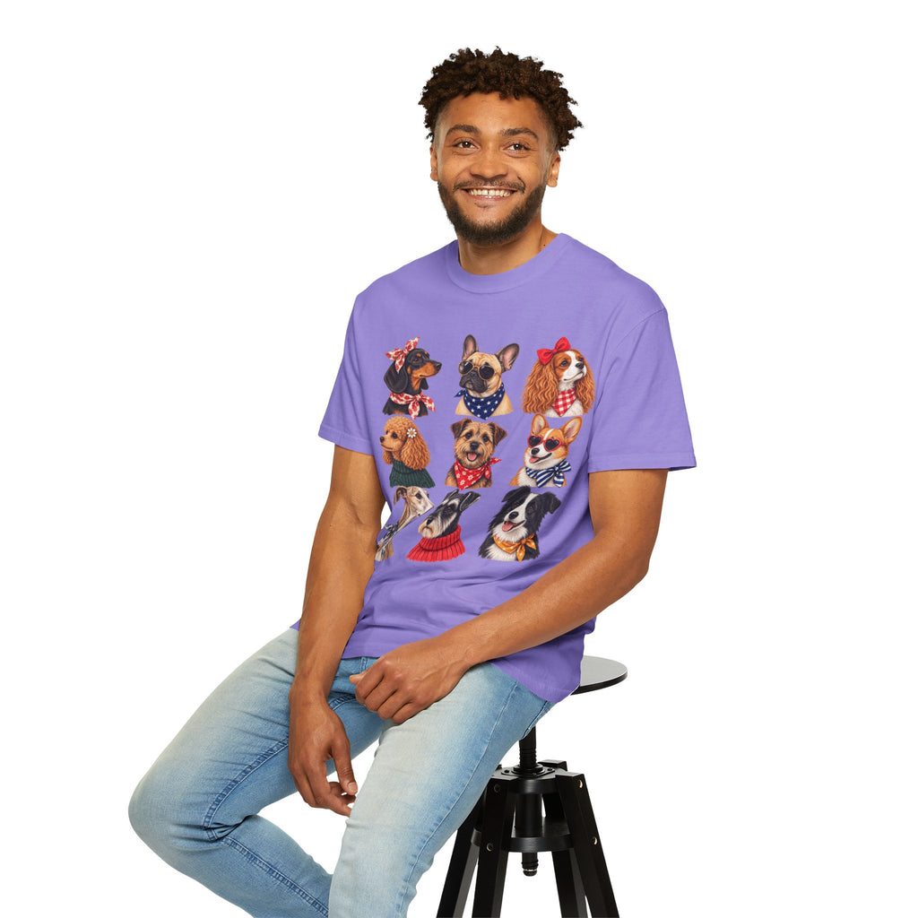 Dog Portraits T-Shirt — Vintage Bandana Puppy Faces Tee