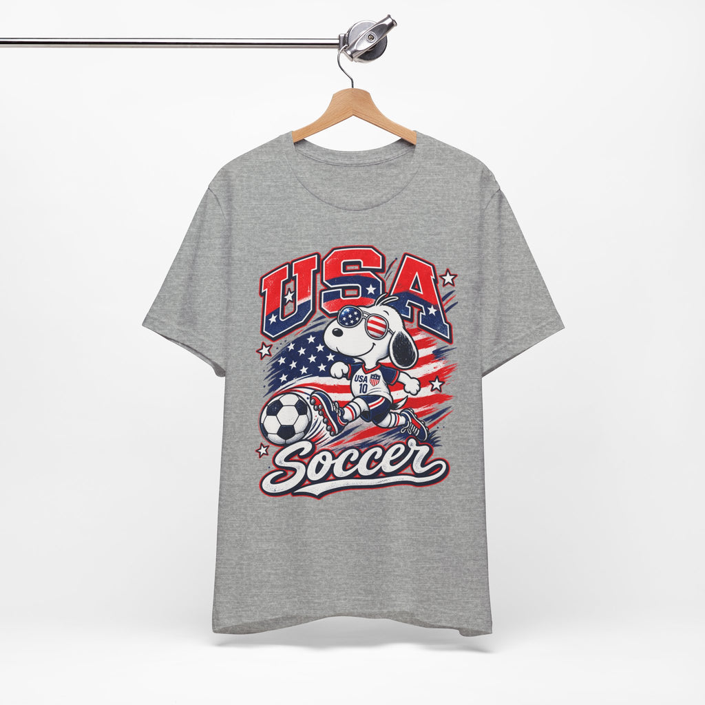 USA Soccer Snoopy T‑Shirt – Patriotic Kids & Fans Soccer Tee