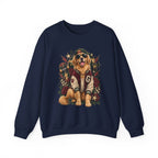 Golden Retriever Varsity Crewneck Sweatshirt — Retro Dog Lover Sweater
