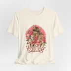 Alpha Male Cat Tee — Retro Floral Cat Graphic T-Shirt