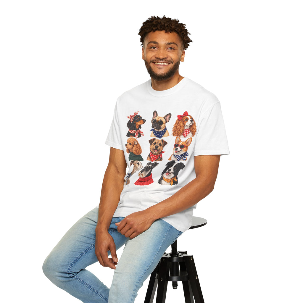 Dog Portraits T-Shirt — Vintage Bandana Puppy Faces Tee