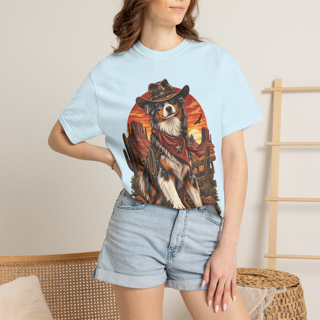 Cowboy Australian Shepherd T-Shirt — Western Dog Graphic Tee
