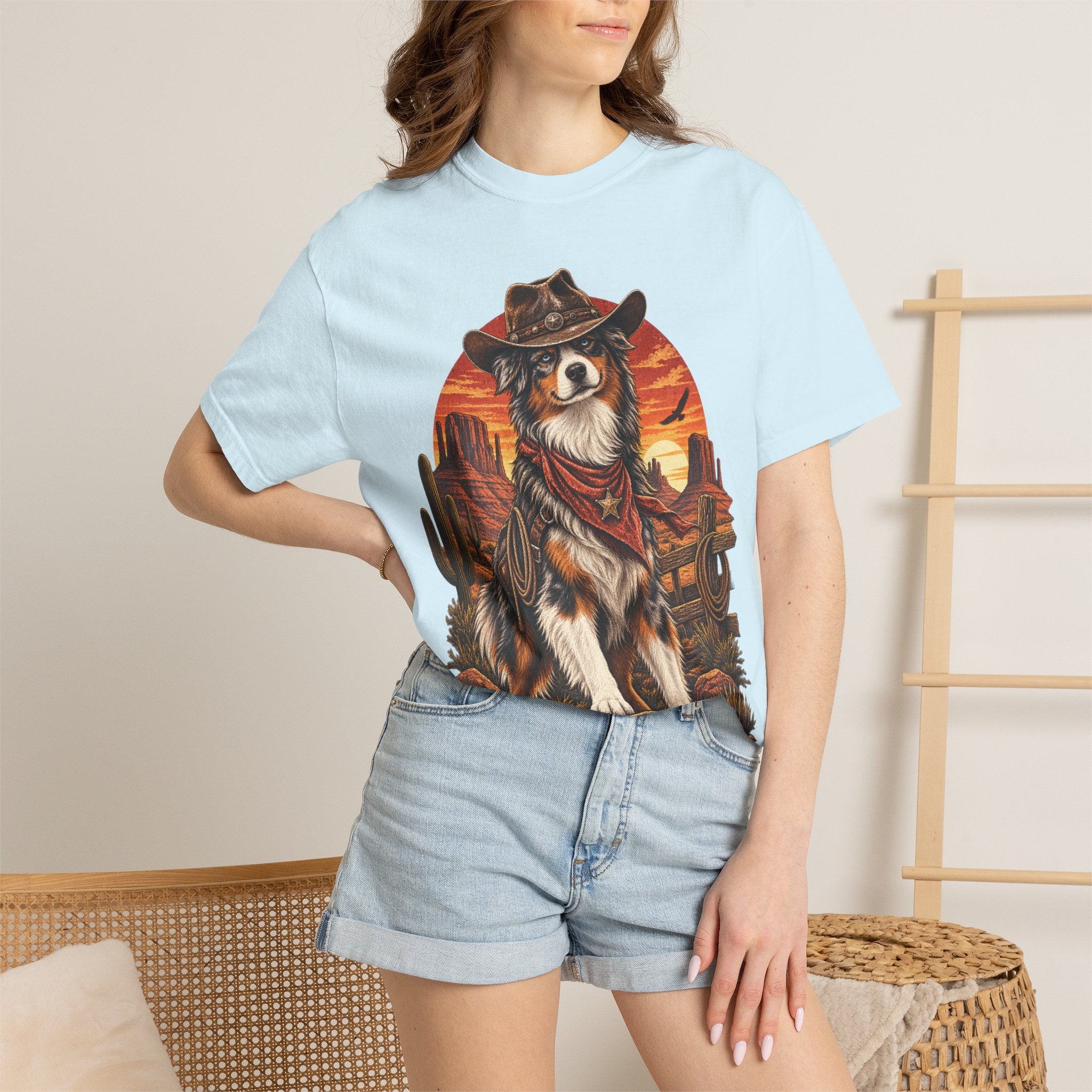 Cowboy Australian Shepherd T-Shirt — Western Dog Graphic Tee