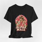 Alpha Male Cat Tee — Retro Floral Cat Graphic T-Shirt