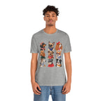 Cute Dog Portraits Tee — Vintage Paw Print Graphic T‑Shirt