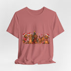 Christmas Dachshund Dogs T-Shirt — Festive Santa Hats & Tree Holiday Tee