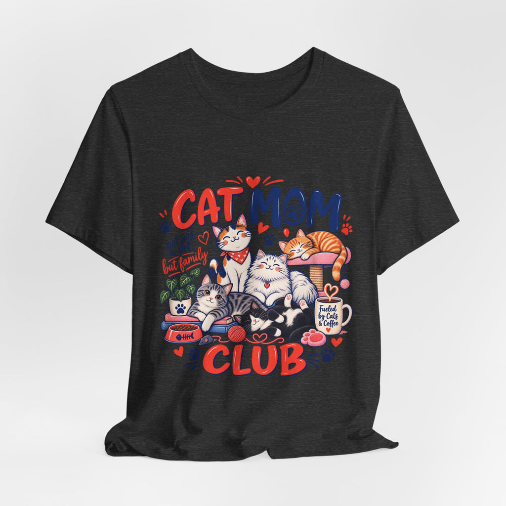Cat Mom Club T-Shirt — Cute Illustrated Cats Graphic Tee for Cat Lovers