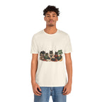 Cat Cozy Crew Tee — Cozy Cats on Blankets Graphic T-Shirt