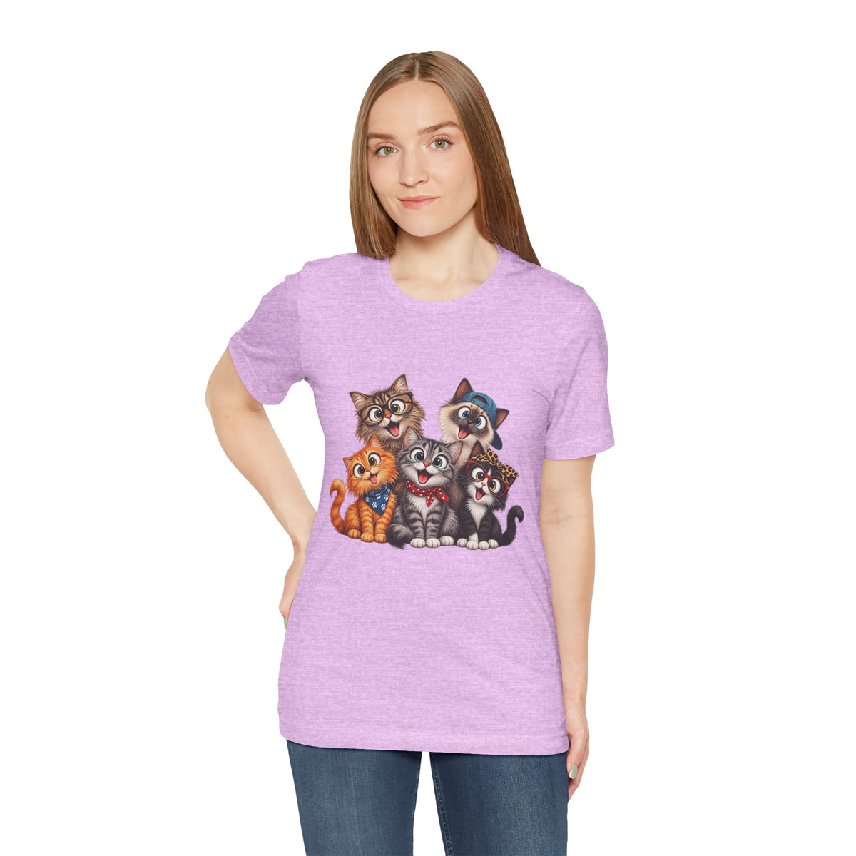Cute Group of Kittens T-Shirt — Cartoon Cat Family Tee