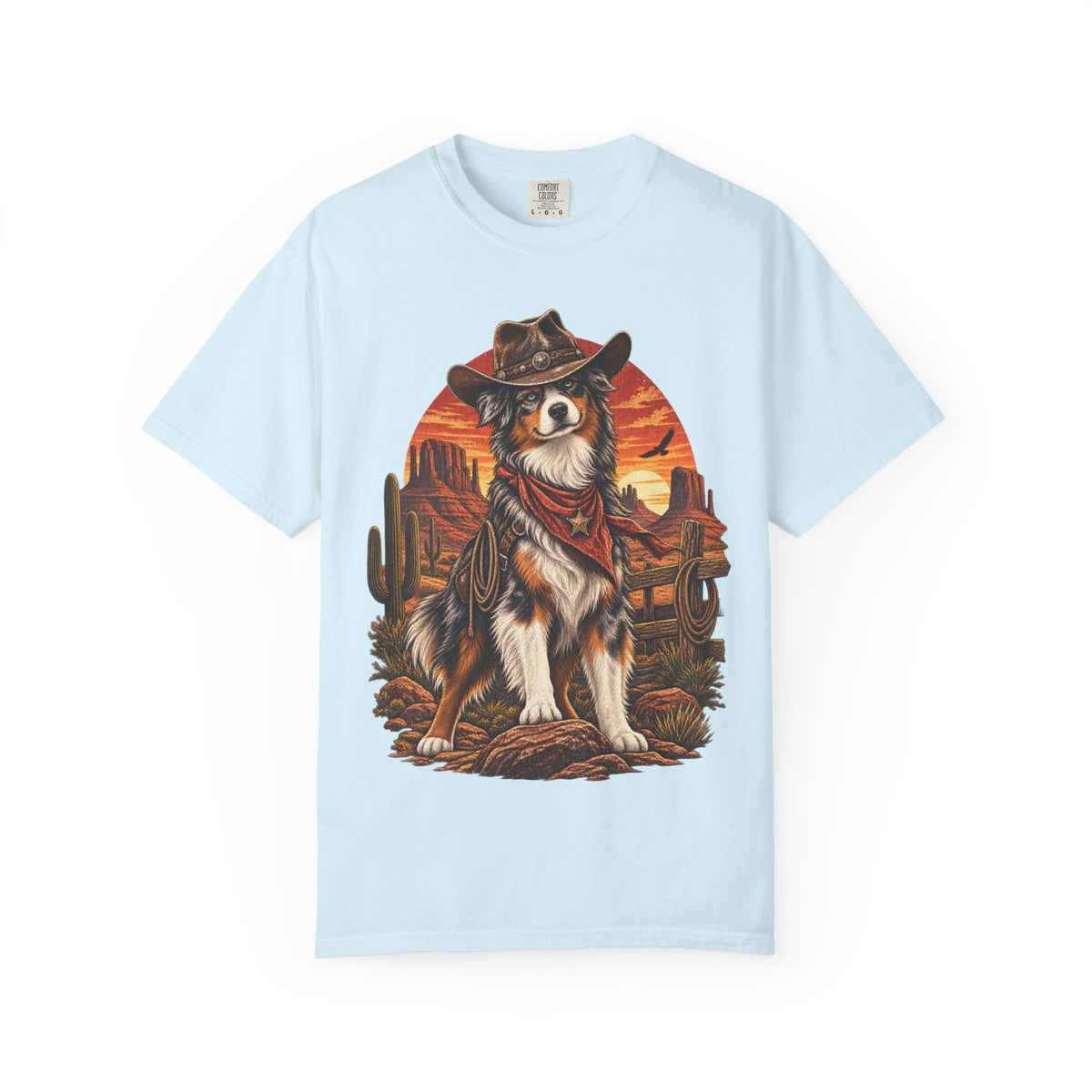 Cowboy Australian Shepherd T-Shirt — Western Dog Graphic Tee