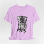 Sad Kitten Illustration T-Shirt — Cute Grayscale Cat Art Tee
