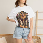 Golden Retriever Varsity T-Shirt — Retro Dog Jacket Design